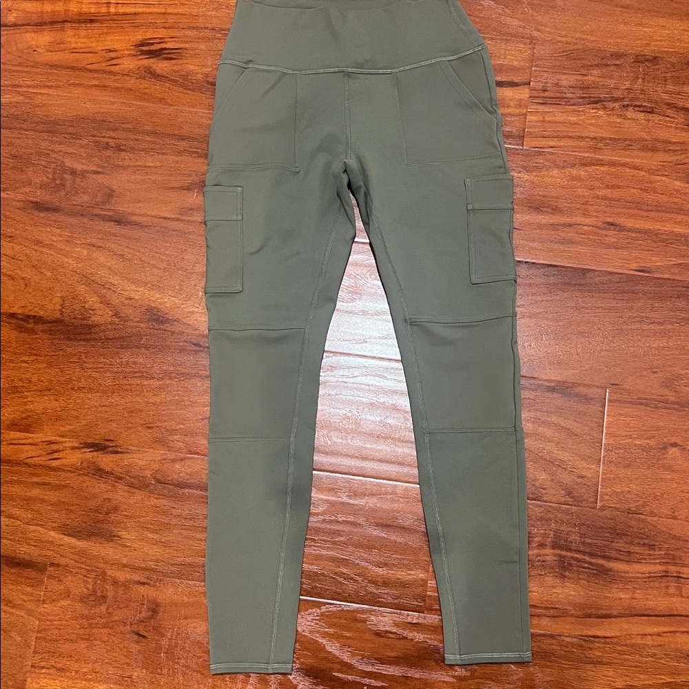 Alo Yoga High Waist Cargo Leggings Olive Green L - Picture 4 of 8